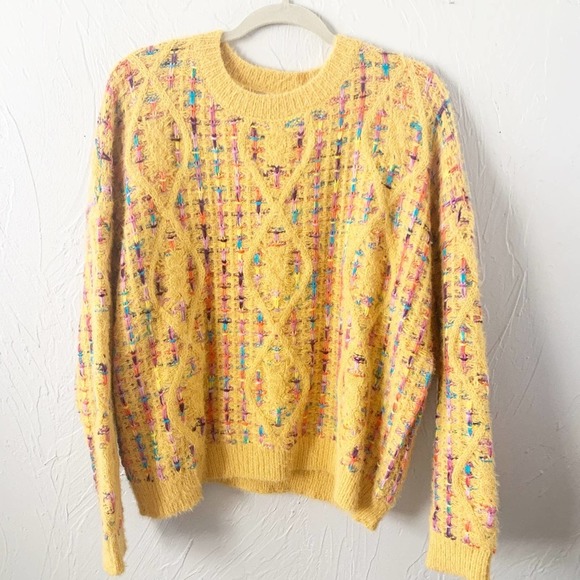 Curvy Collection Crochet Sweater Mustard Large - Picture 2 of 8